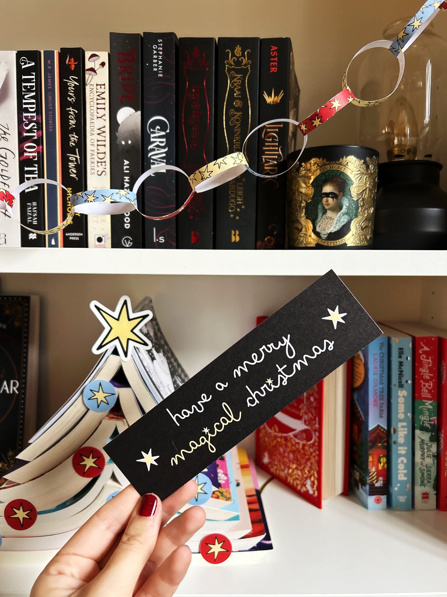 Bookmark have a merry magical christmas