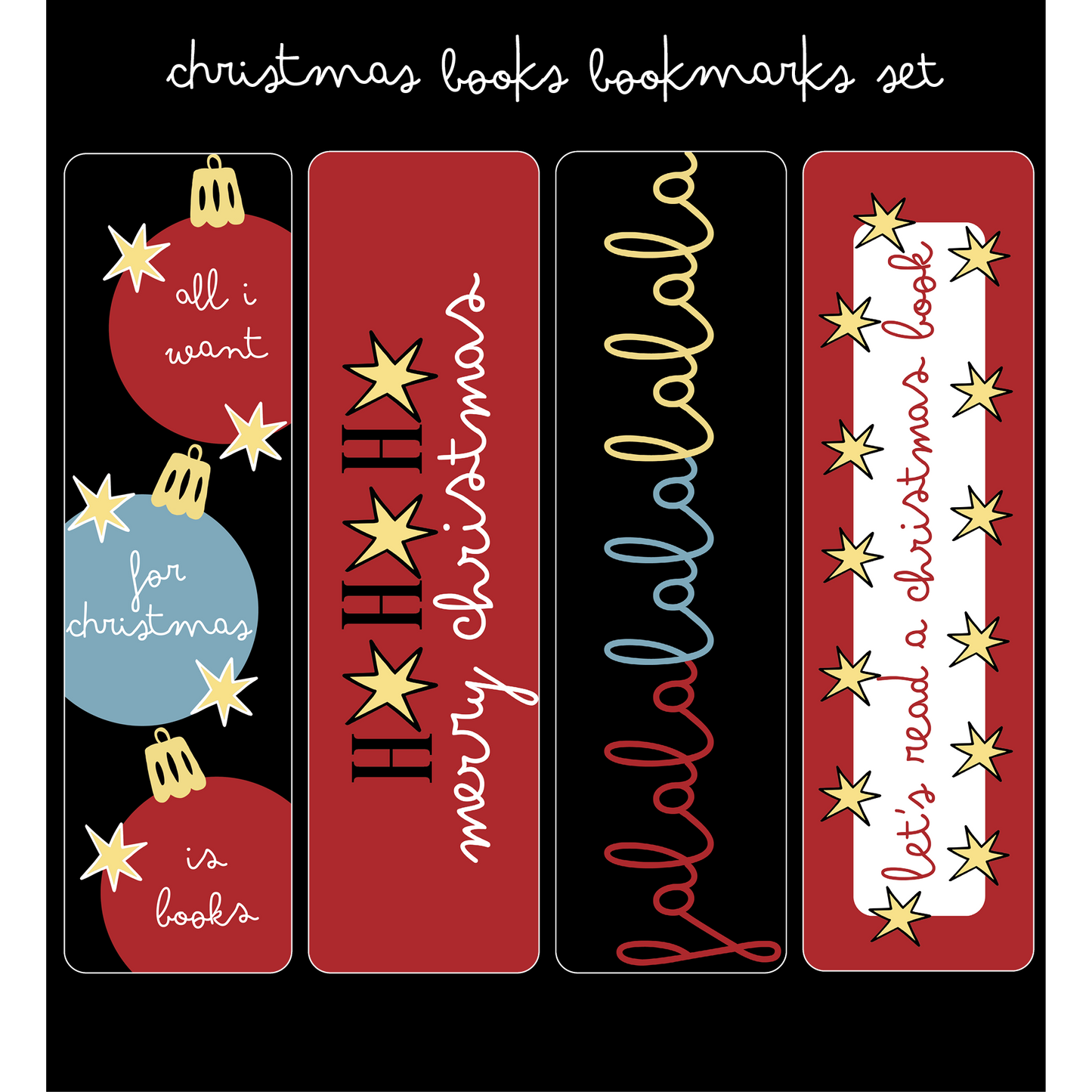 Christmas Books Bookmark set